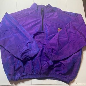 Surf 80’s Vintage iridescent Surfer Beach Pullover Windbreaker Jacket
